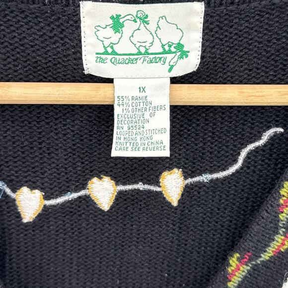 The Quacker Factory VIntage Garden Angel Button Down Cardigan Sweater Women 1X - Picture 4 of 9